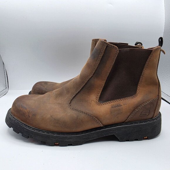 Skechers Electrical Hazard Mens Size 9 Brown Steel Toe Boots Work Wear Outdoors main image 5